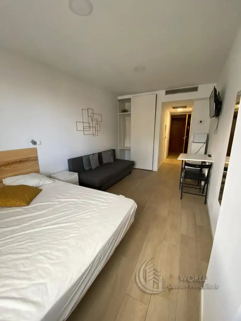 Dormitori de Estudi de lloguer en Madrid amb Aire condicionat, Calefacció i Moblat