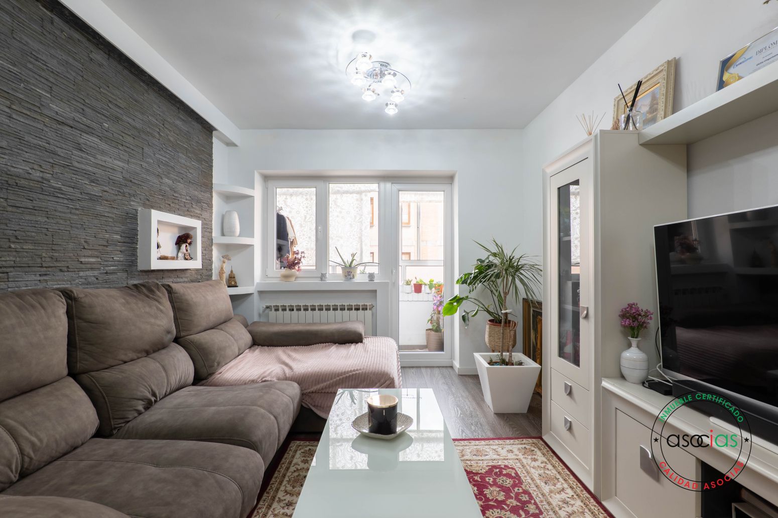 Living room of Flat for sale in Gijón   with Heating, Terrace and Balcony