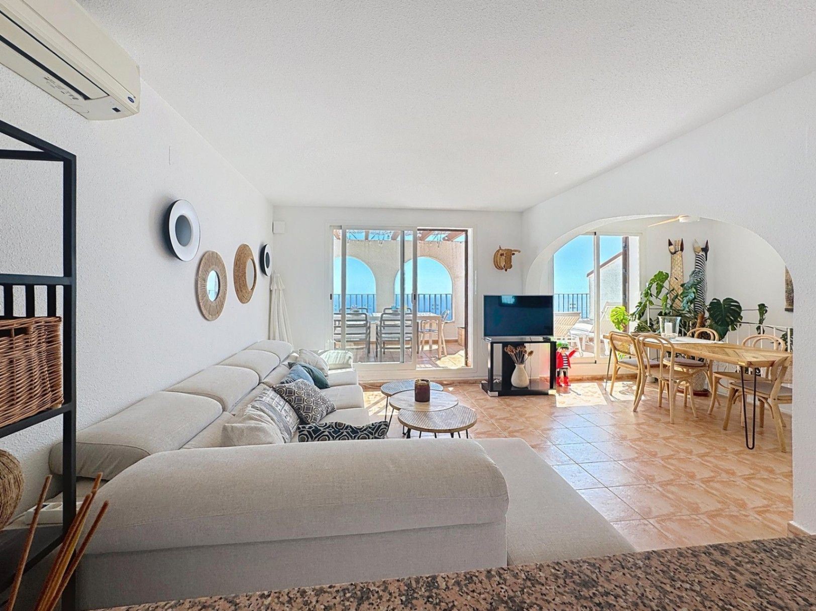 Sala d'estar de Apartament en venda en Benitachell / El Poble Nou de Benitatxell amb Aire condicionat, Calefacció i Terrassa