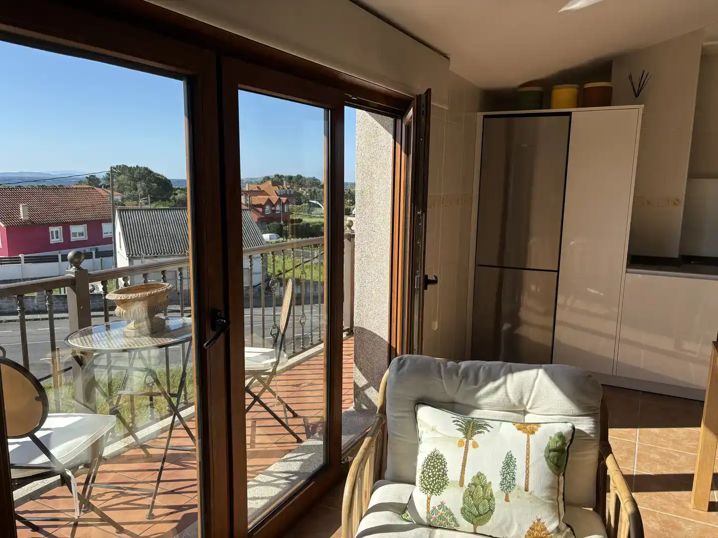 Terraza de Piso de alquiler en Ribeira con Jardín privado, Amueblado y Balcón