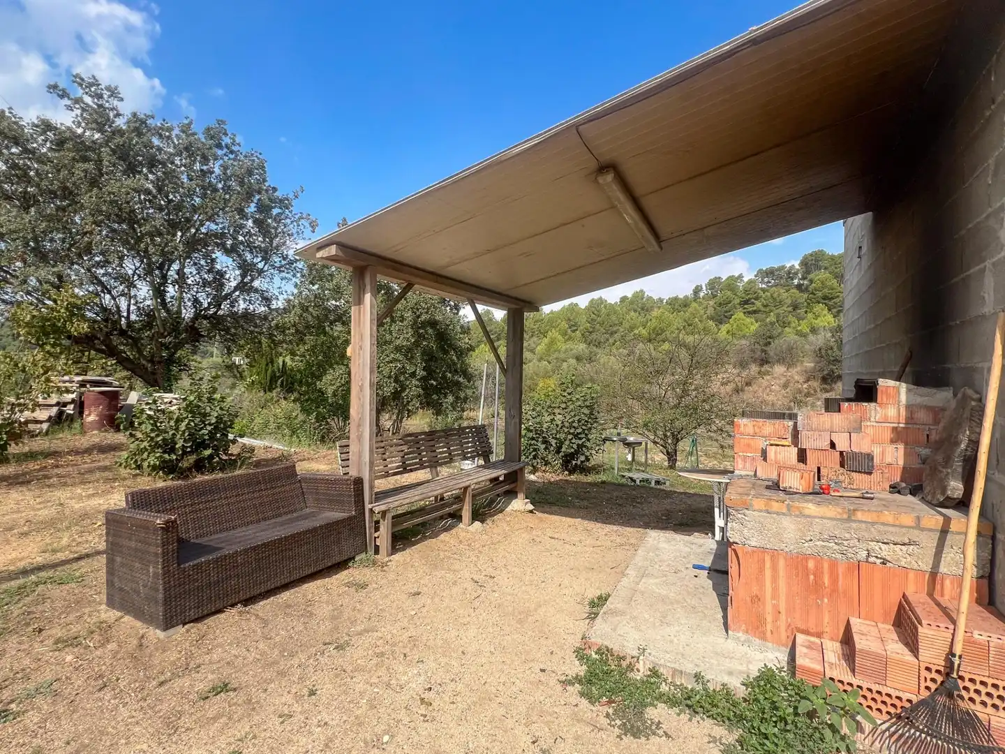 Terrassa de Finca rústica en venda en Les Borges del Camp amb Jardí privat, Traster i Piscina