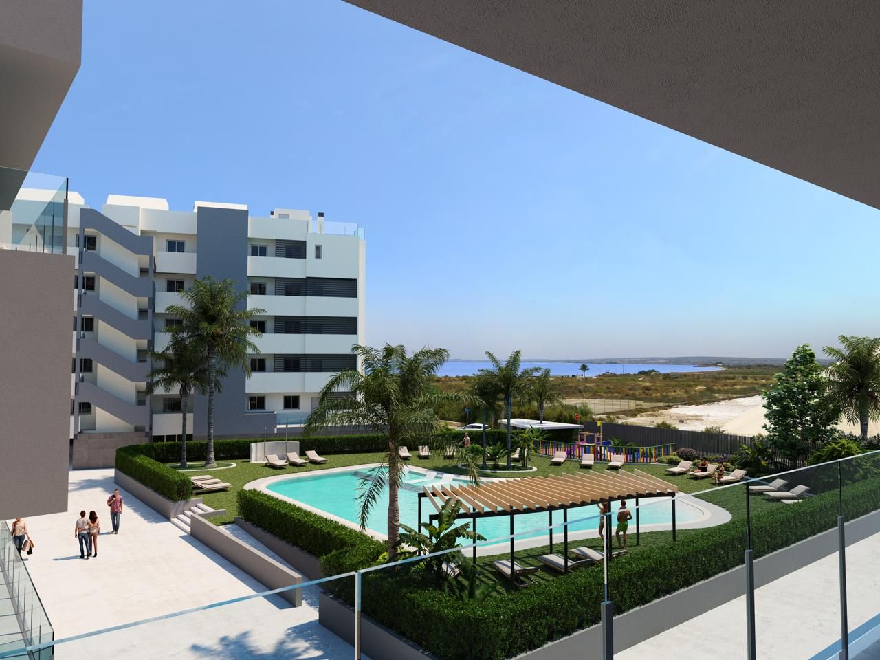 Swimming pool of Apartment for sale in Santa Pola  with Air Conditioner, Terrace and Swimming Pool