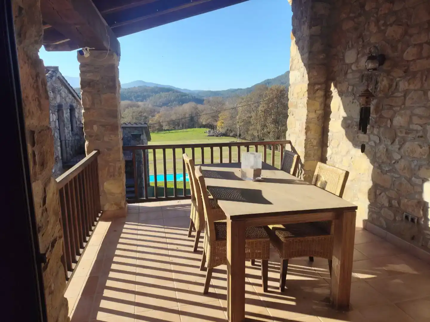 Terrassa de Finca rústica en venda en Sant Miquel de Campmajor amb Piscina