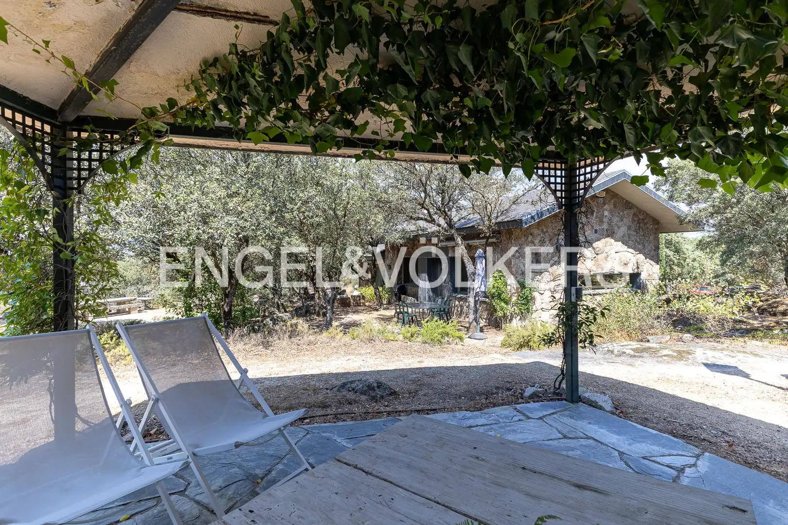 Terrasse von Country house zur Miete in Alpedrete mit Klimaanlage, Heizung und Privatgarten