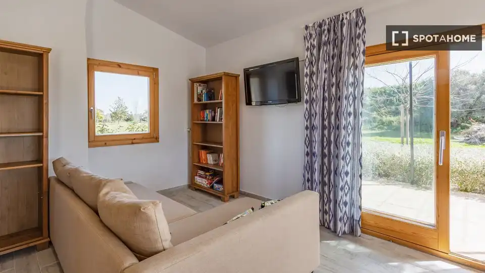 Sala de estar de Apartamento para compartir en Inca con Aire acondicionado, Terraza y Amueblado