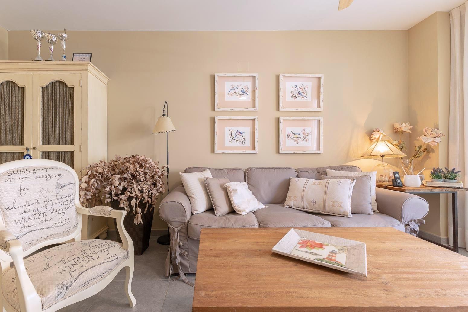 Wohnzimmer von Wohnungen zum Verkauf in Moncofa mit Klimaanlage, Privatgarten und Terrasse