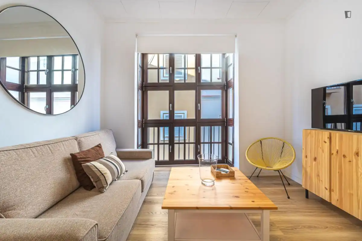 Sala d'estar de Apartament de lloguer en Málaga amb Aire condicionat, Moblat i Forn