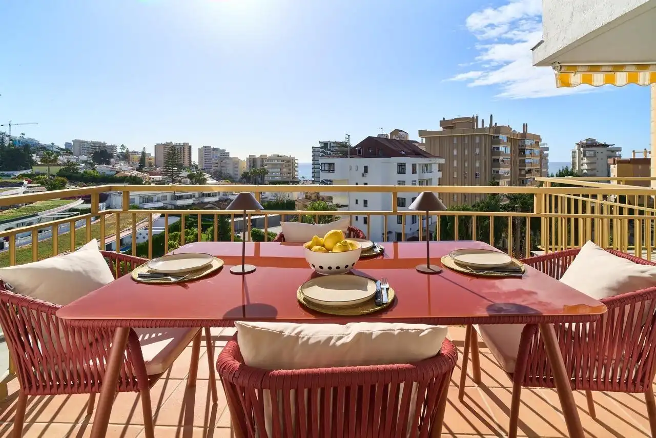 Terraza de Apartamento de alquiler en Fuengirola con Aire acondicionado, Terraza y Amueblado