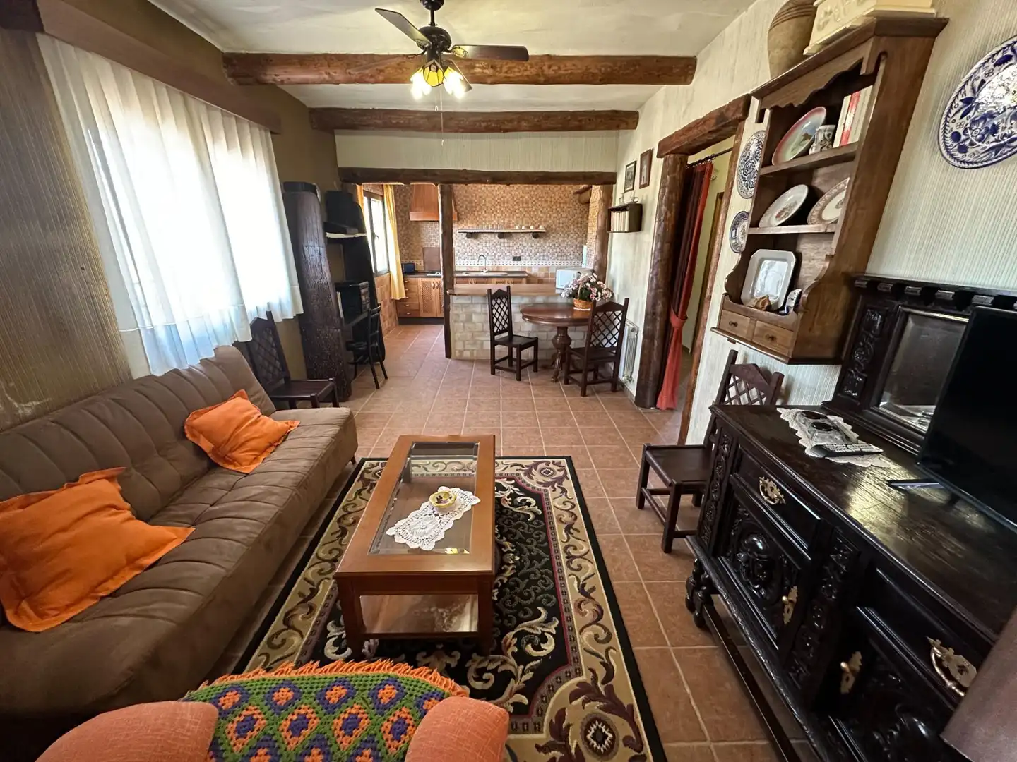 Living room of Houses for sale in Villar de Olalla  with Air Conditioner, Heating and Private garden