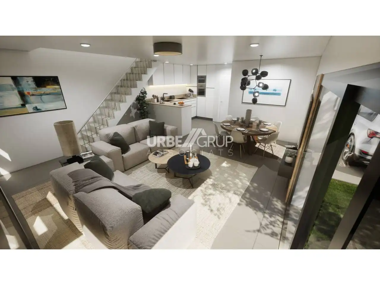 Sala de estar de Casa adosada en venta en Vacarisses con Aire acondicionado, Calefacción y Jardín privado