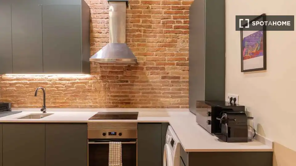 Kitchen of Flat for rent in Barcelona  with Air Conditioner, Heating and Furnished