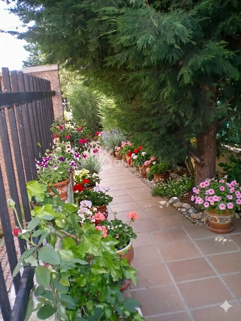 Jardí de Casa o xalet en venda en Onzonilla amb Calefacció, Parquet i Piscina