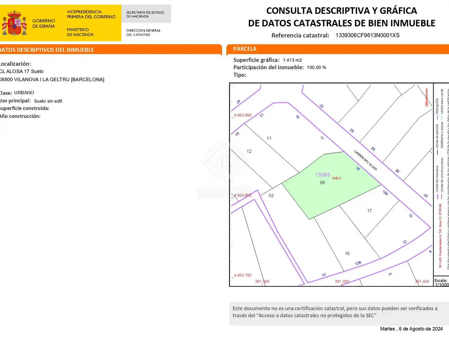 Land for sale in Vilanova i la Geltrú