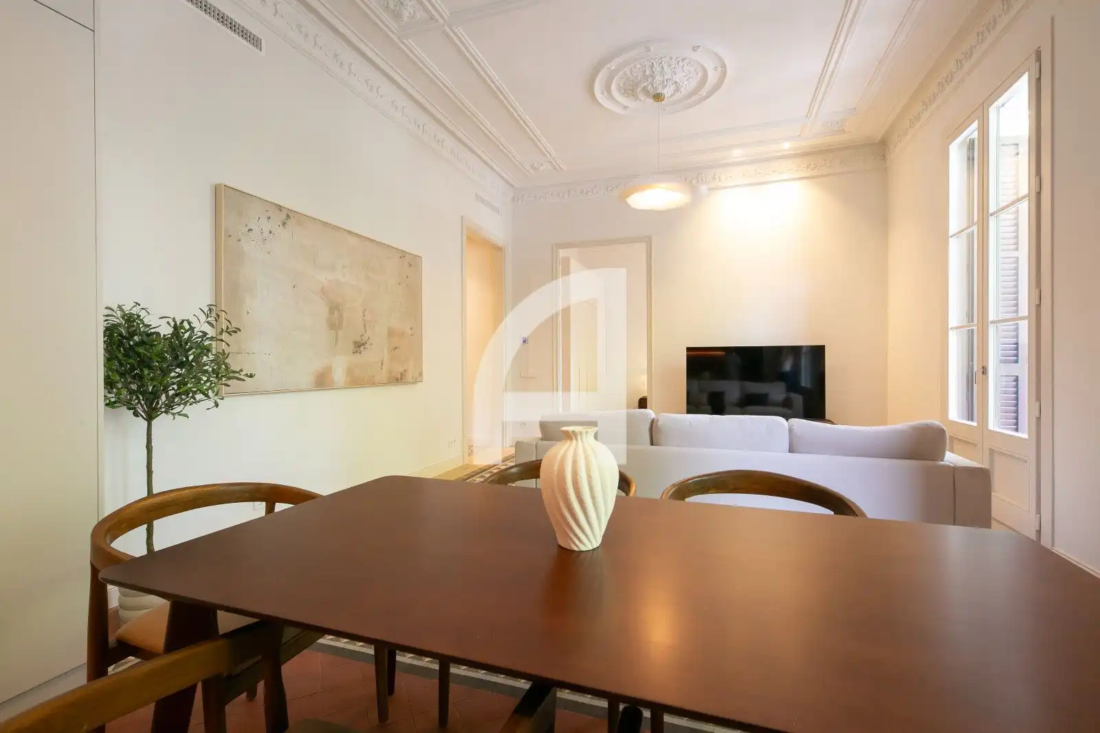 Dining room of Flat for rent in Barcelona  with Air Conditioner, Heating and Parquet flooring