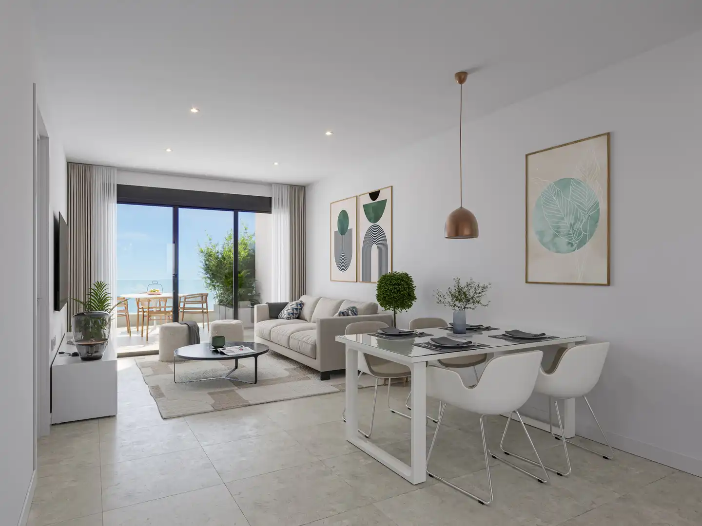 Sala de estar de Planta baja en venta en Los Alcázares con Terraza y Piscina