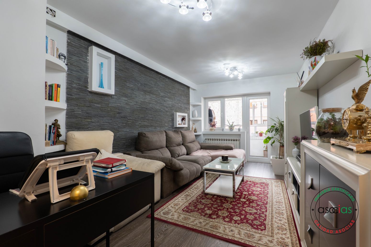 Living room of Flat for sale in Gijón   with Heating, Terrace and Balcony