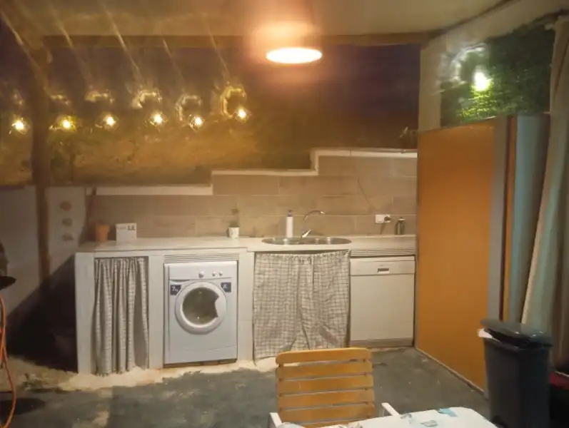 Cocina de Finca rústica de alquiler en Lucena con Aire acondicionado, Lavadora y Microondas