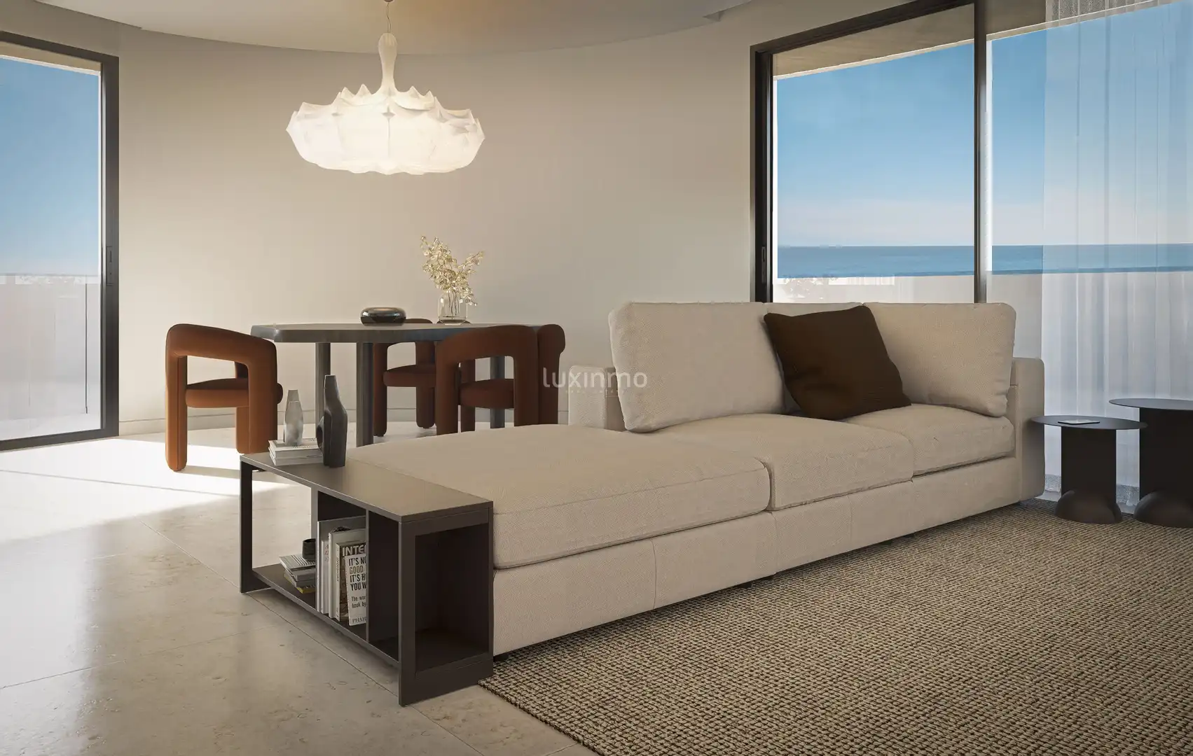 Wohnzimmer von Wohnung zum Verkauf in Calpe / Calp mit Klimaanlage, Terrasse und Gemeinschaftspool