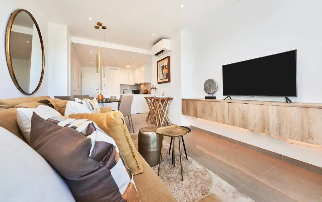Sala de estar de Apartamento en venta en Santanyí con Aire acondicionado, Calefacción y Jardín privado