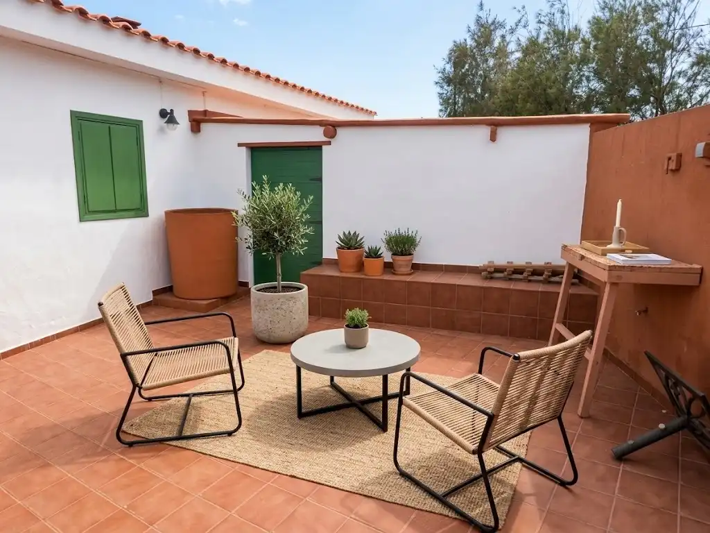 Terrassa de Casa o xalet en venda en La Oliva amb Jardí privat, Terrassa i Moblat