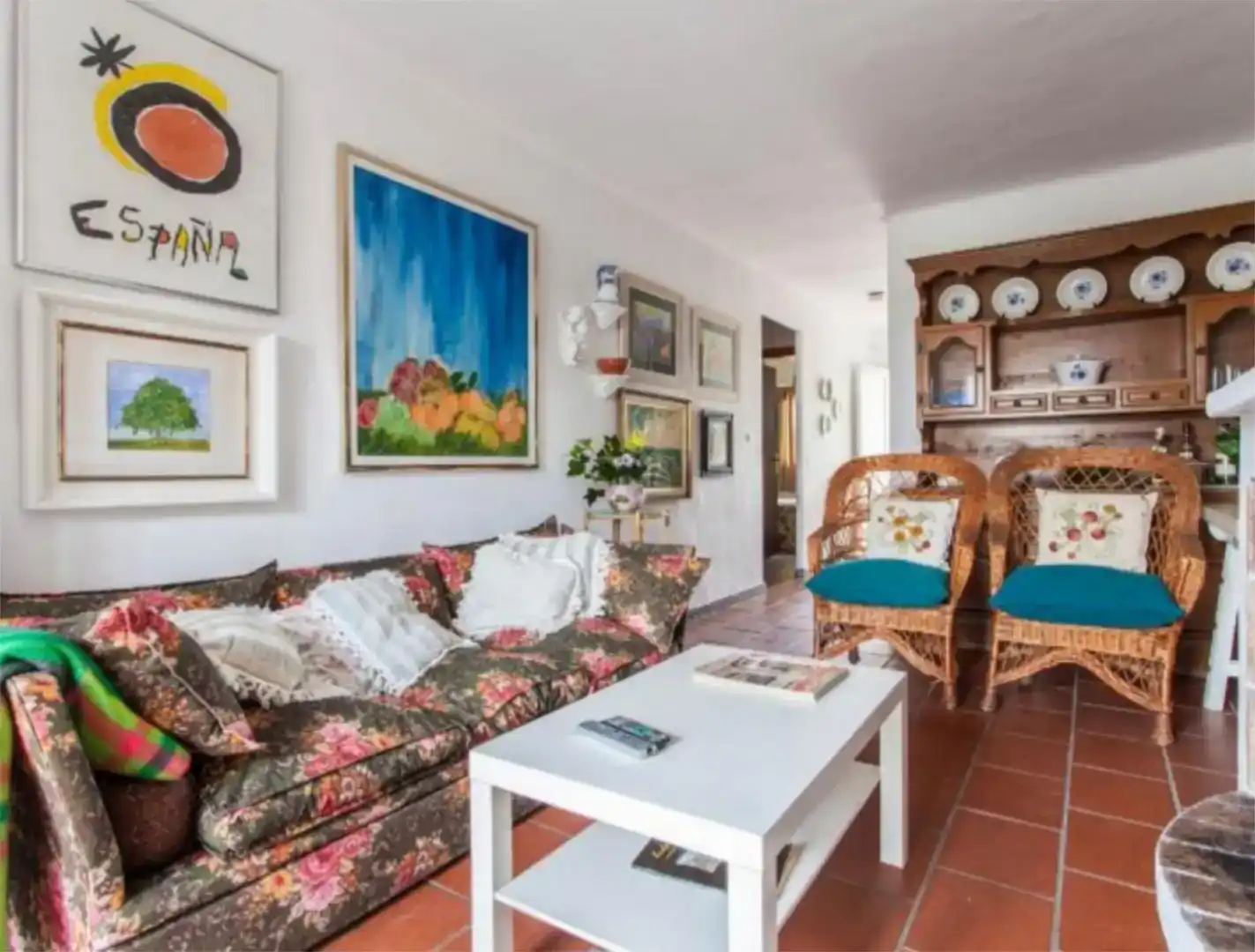 Sala d'estar de Casa adosada de lloguer en Almonte amb Piscina