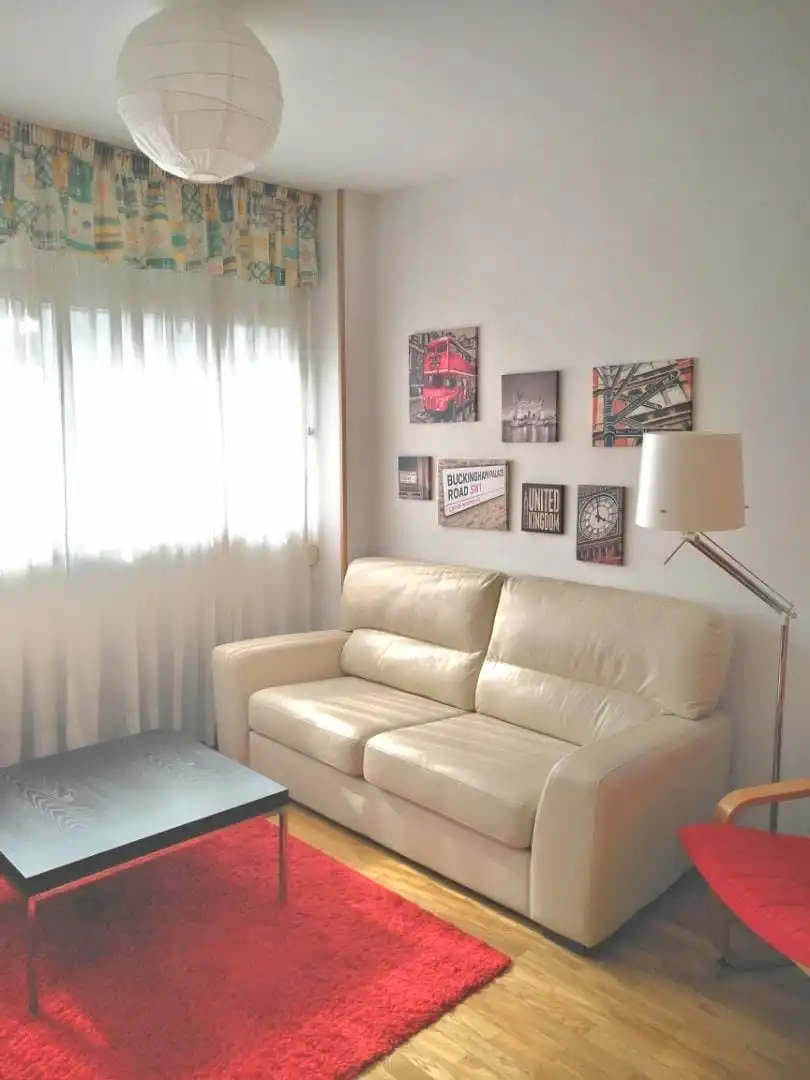 Living room of Flat for share in Burgos  with Heating, Parquet flooring and Furnished