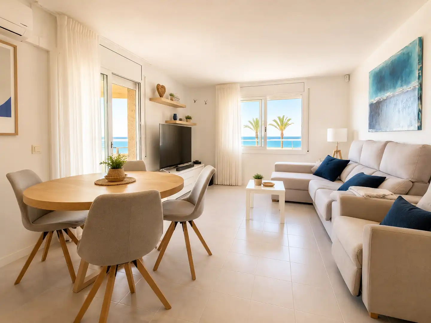 Piso en venta en Passeig Marítim de Sant Joan de Déu, 282, Segur Platja Sala de estar de Piso en venta en Calafell con Aire acondicionado, Terraza y Piscina