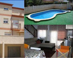 Exterior view of Single-family semi-detached for sale in La Pobla de Montornès    with Air Conditioner, Terrace and Balcony