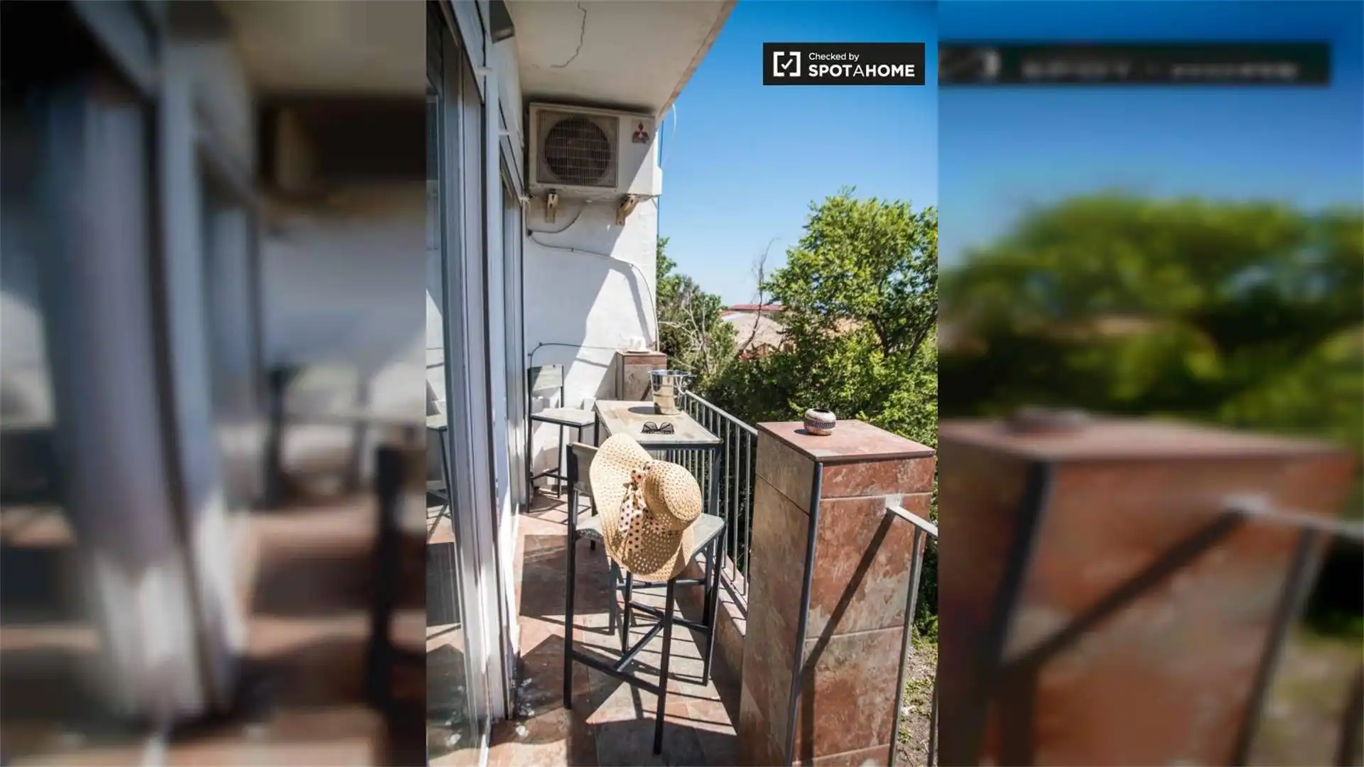 Zimmer in Calle de Cavite, 58, La Malva-rosa Terrasse von Wohnung zur untervermieten in Valencia mit Klimaanlage, Heizung und Parkett