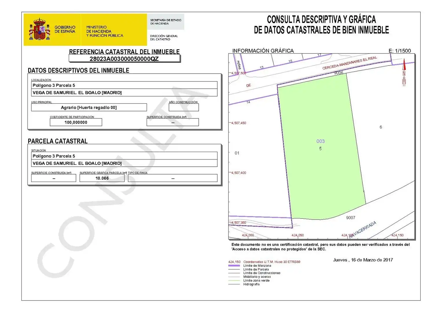 Land for sale in Carretera de Manzanares, 15, El Boalo Land for sale in El Boalo - Cerceda – Mataelpino