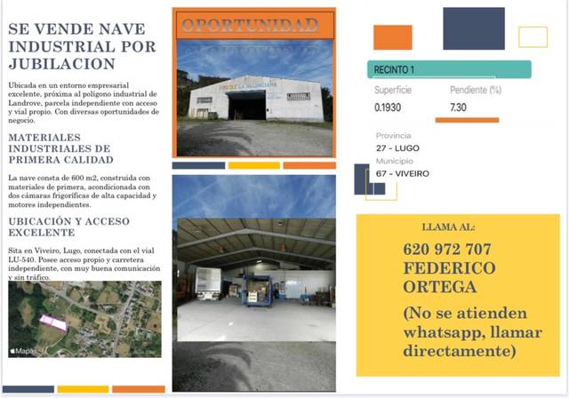Nave industrial en Venta en Viveiro