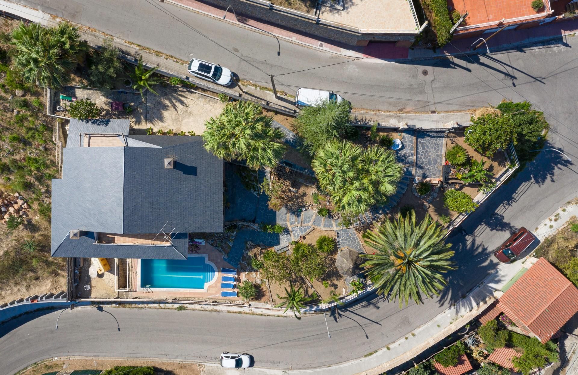 Exterior view of Houses for sale in Vallirana  with Air Conditioner, Terrace and Swimming Pool