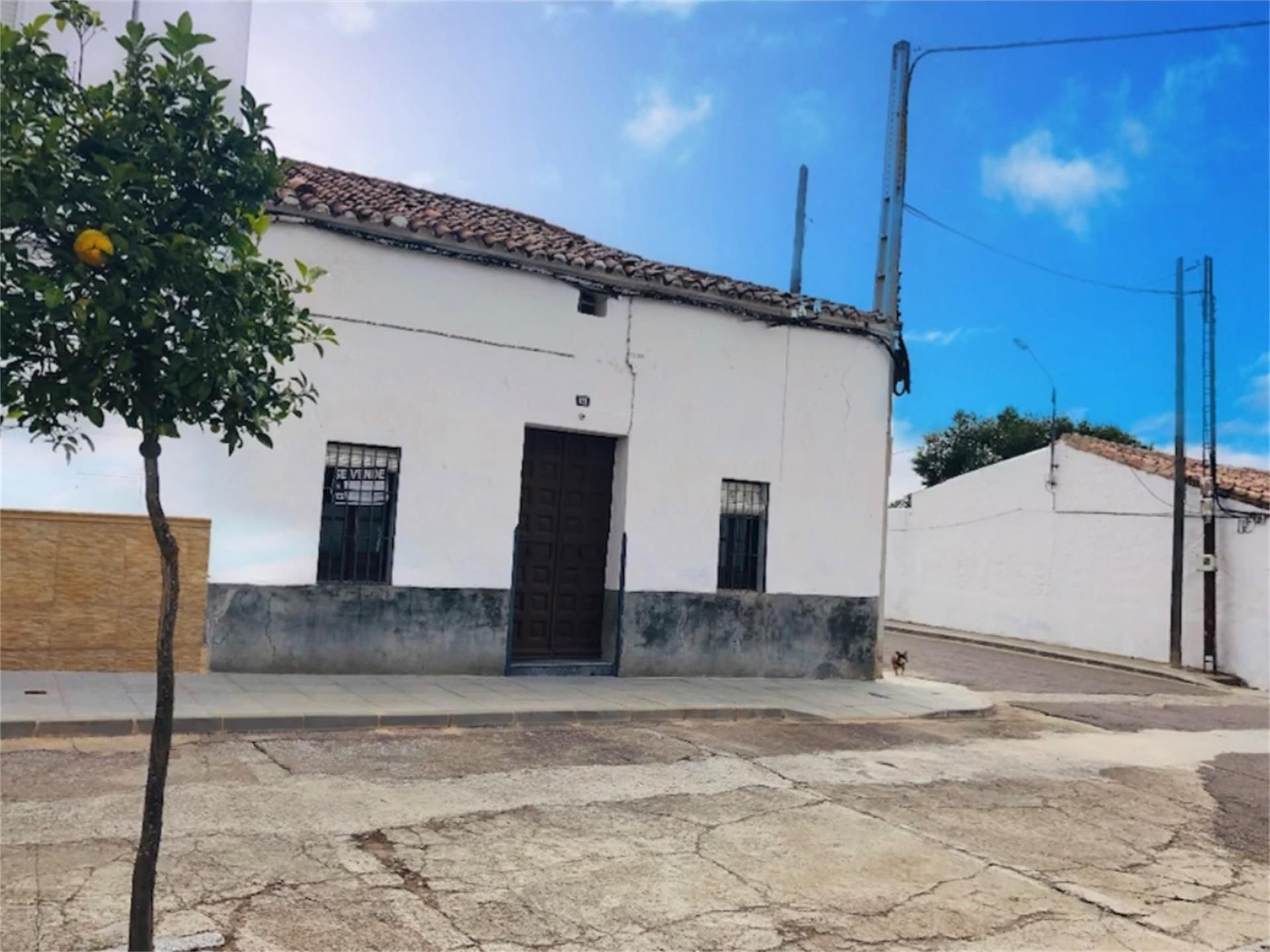 Vista exterior de Casa adosada en venda en Granja de Torrehermosa amb Jardí privat, Terrassa i Traster