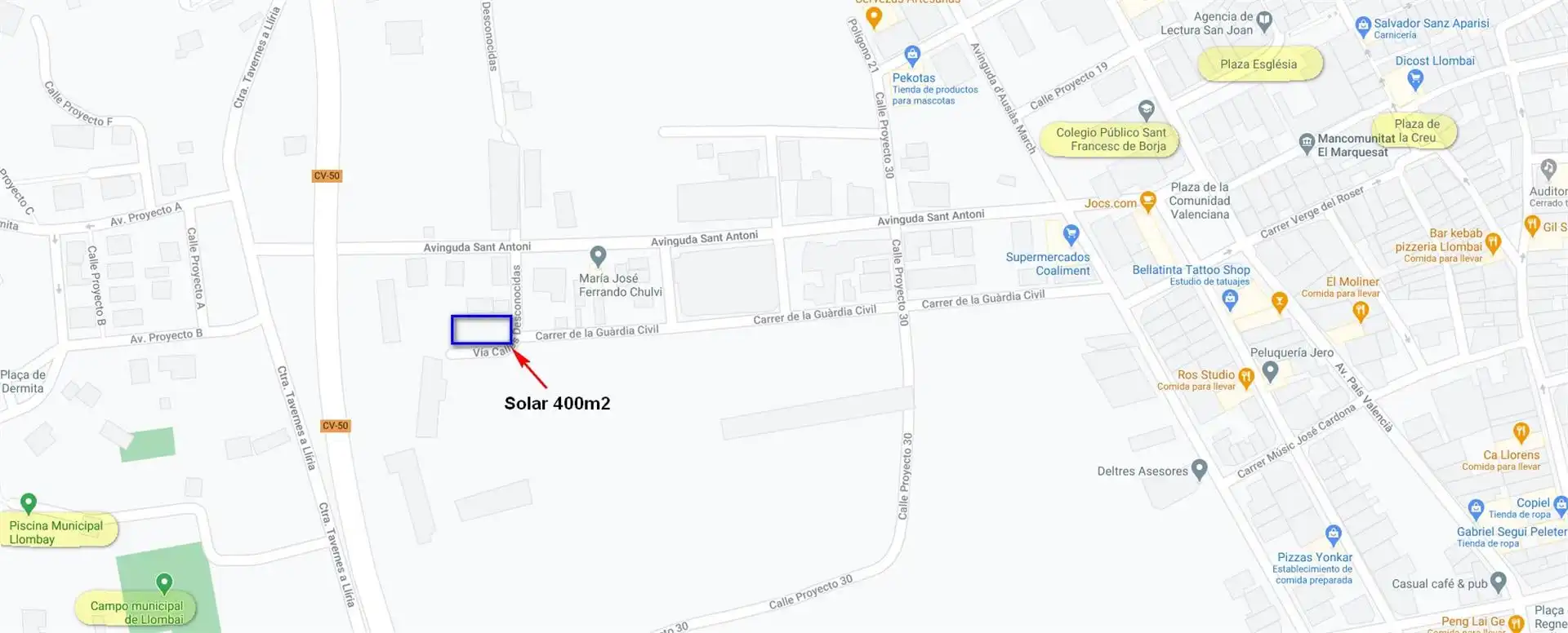 Exterior view of Constructible Land for sale in Llombai