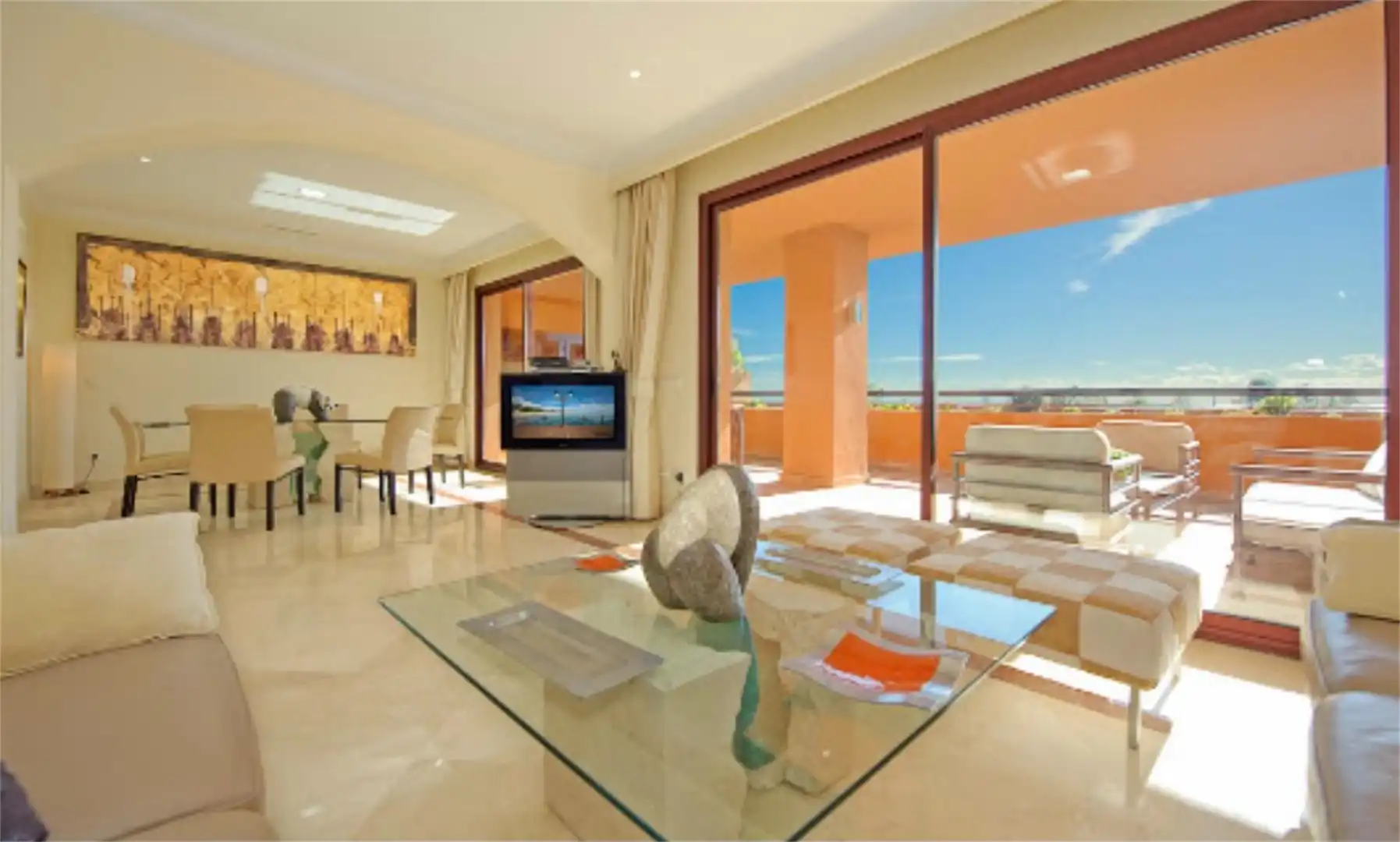 Living room of Attic for rent in Marbella  with Air Conditioner, Terrace and Swimming Pool