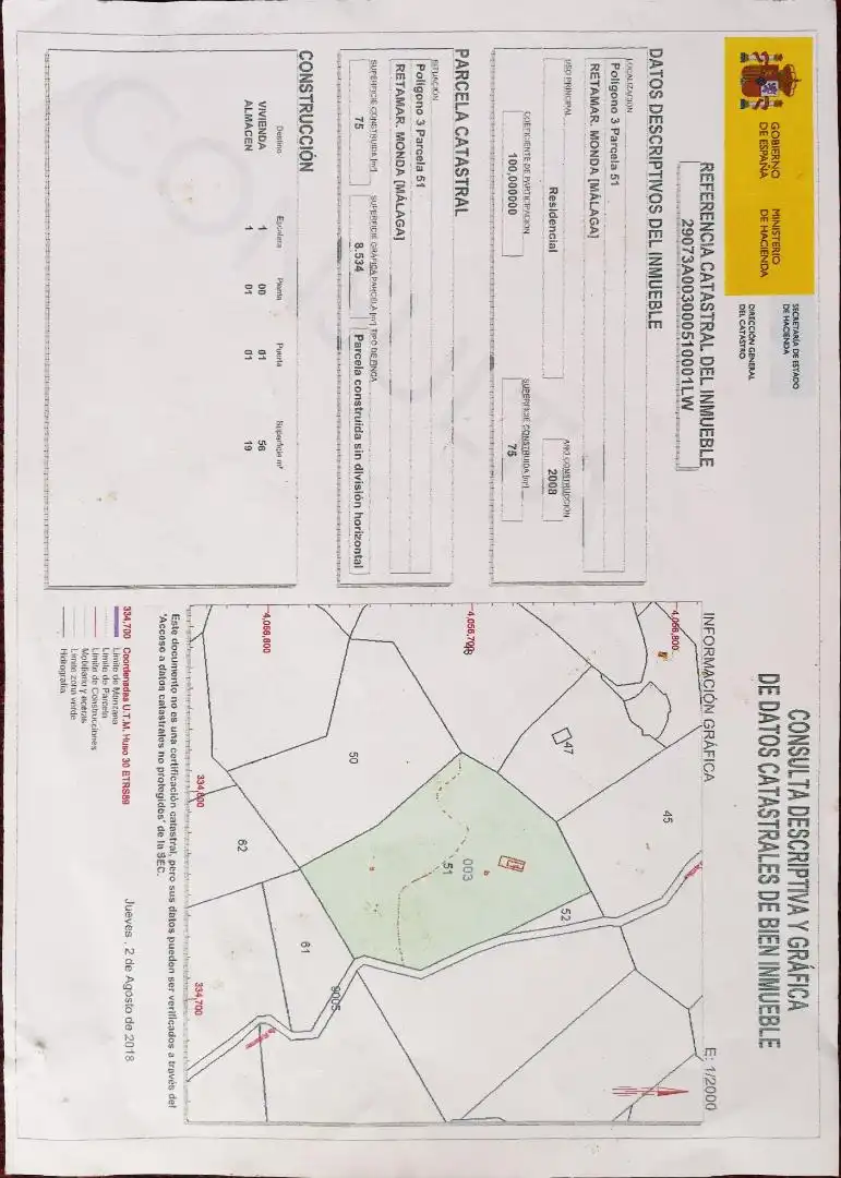 Finca rústica de alquiler en Paraje Retamar, Monda