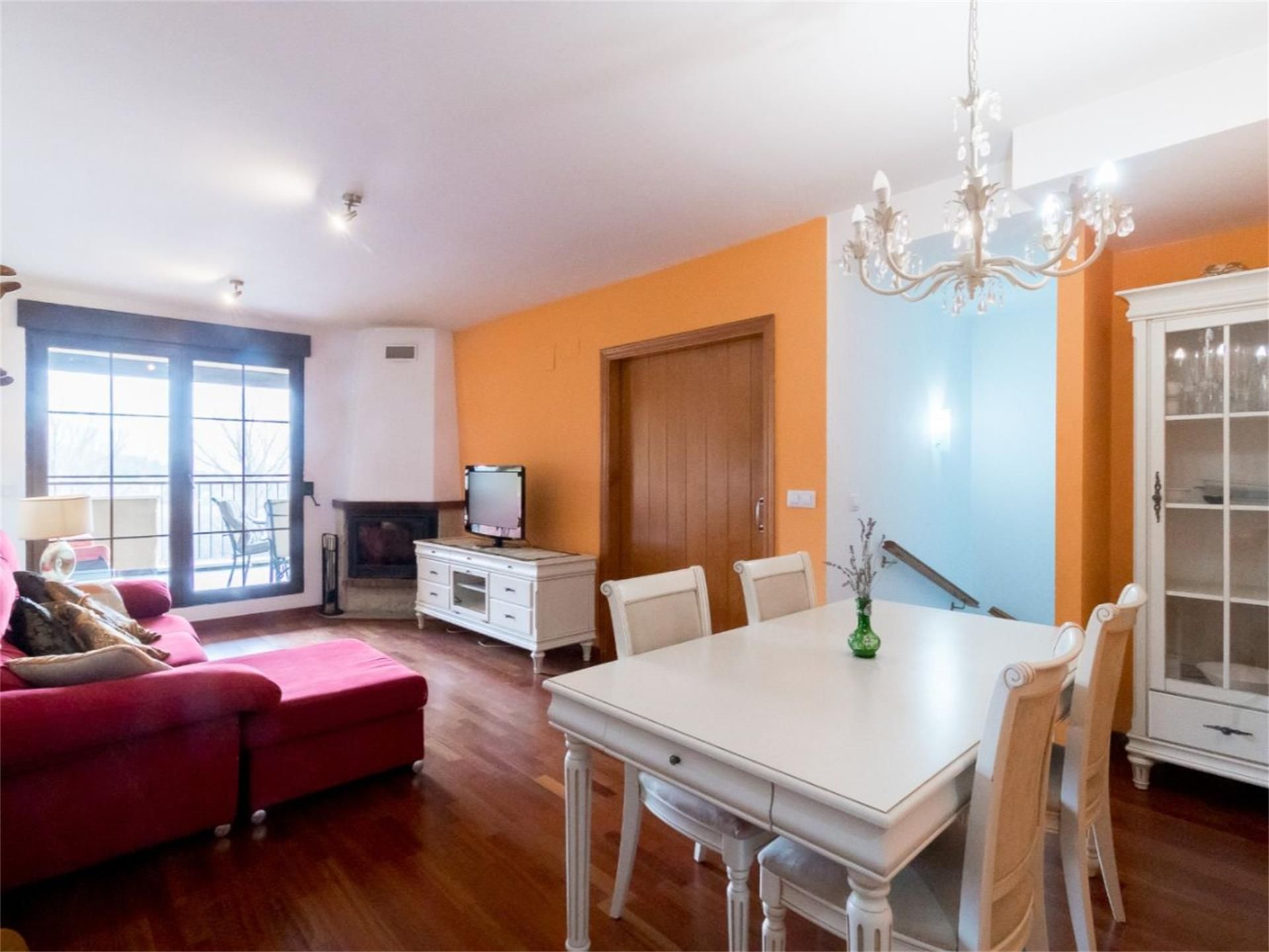 Living room of Duplex for sale in Alcalá de la Selva  with Heating, Parquet flooring and Terrace