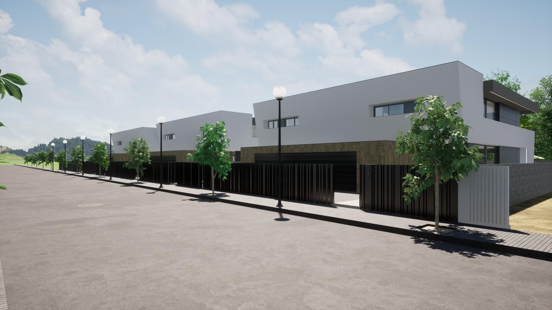 Exterior view of Single-family semi-detached for sale in  Lleida Capital  with Air Conditioner, Terrace and Swimming Pool