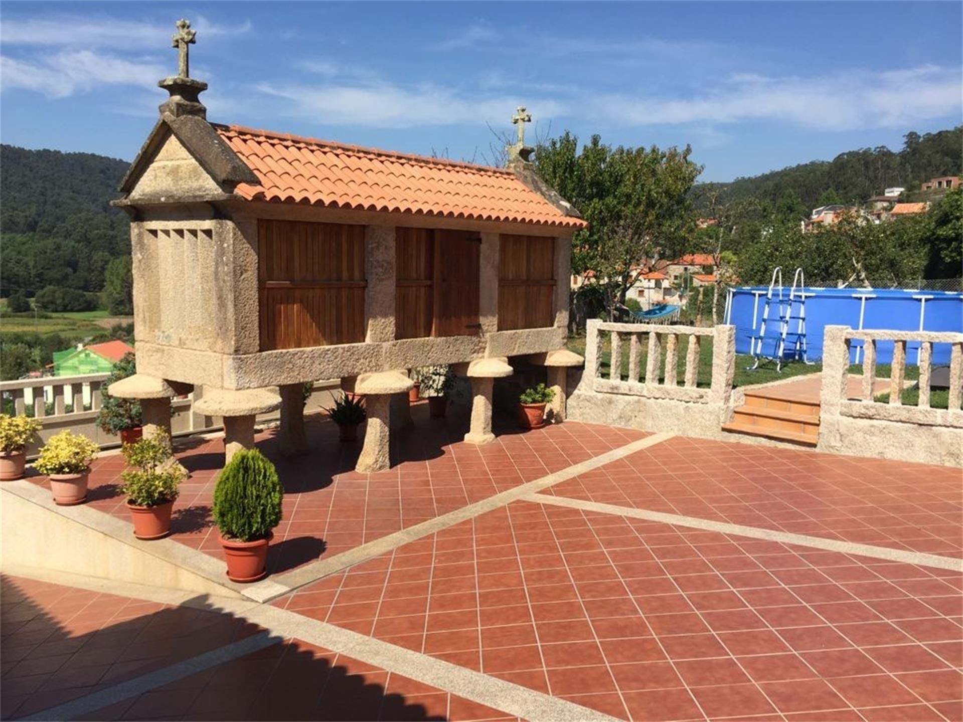 Terrace of Country house to rent in Sanxenxo  with Private garden, Terrace and Swimming Pool