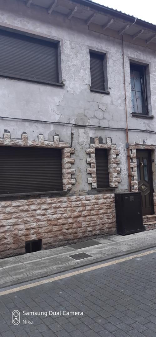 Exterior view of Single-family semi-detached for sale in Langreo  with Parquet flooring, Terrace and Furnished