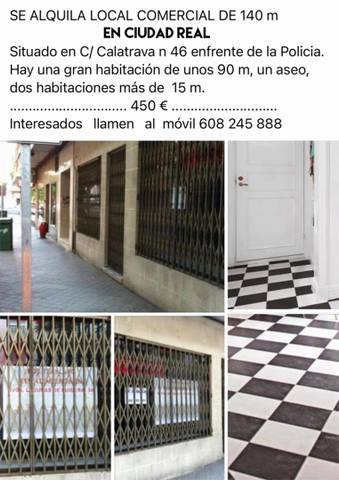 Local comercial en Alquiler en Calle de Calatrava, 46 en El Perchel
