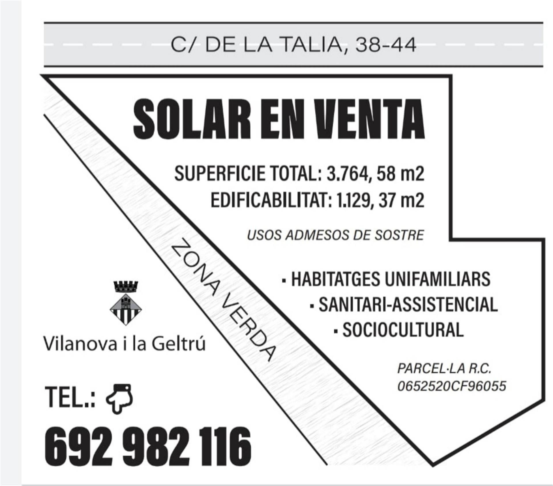 Garden of Land for sale in Vilanova i la Geltrú