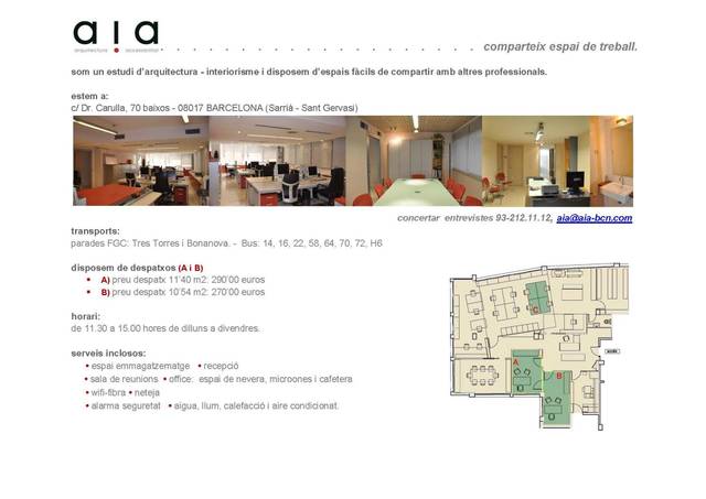 Oficina en Alquiler en Carrer del Doctor Carulla en Les Tres Torres