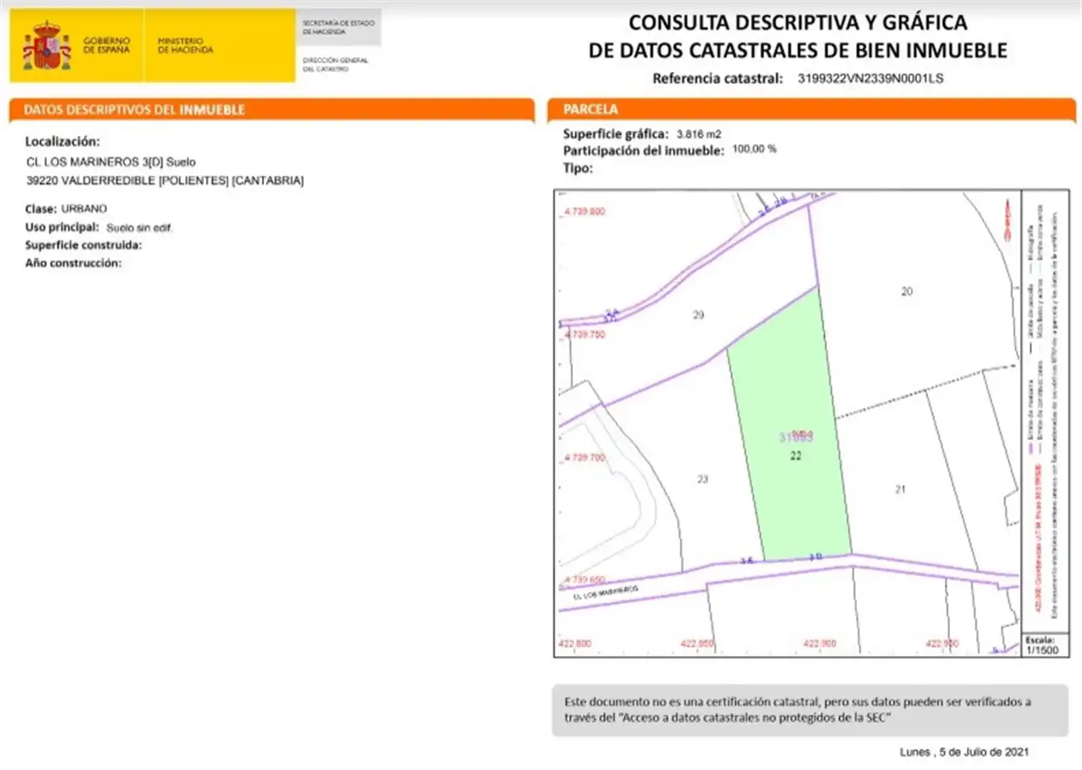 Land for sale in Barrio Polientes, Valderredible Land for sale in Valderredible