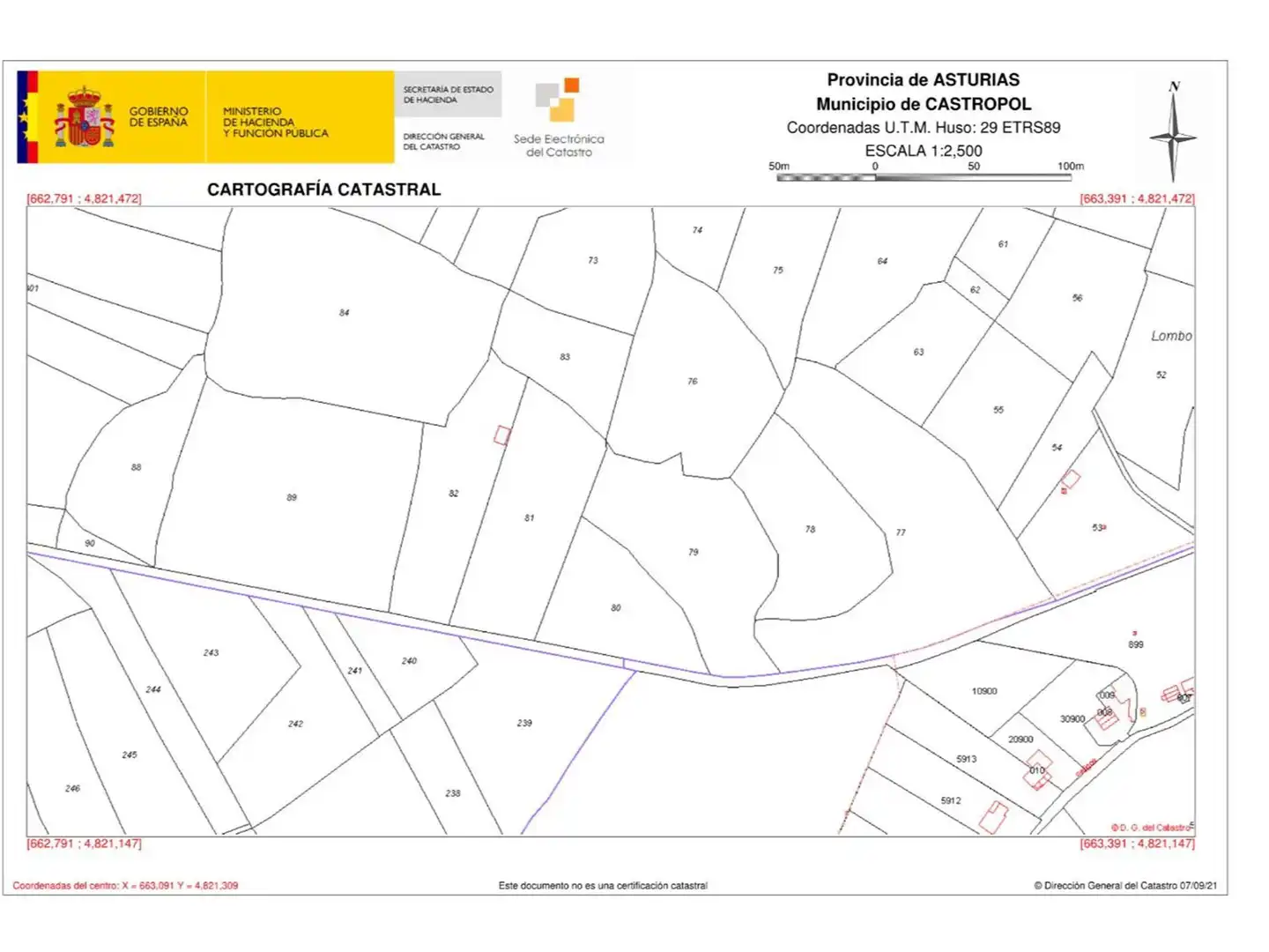 Vista exterior de No Urbanizable en venta en Castropol
