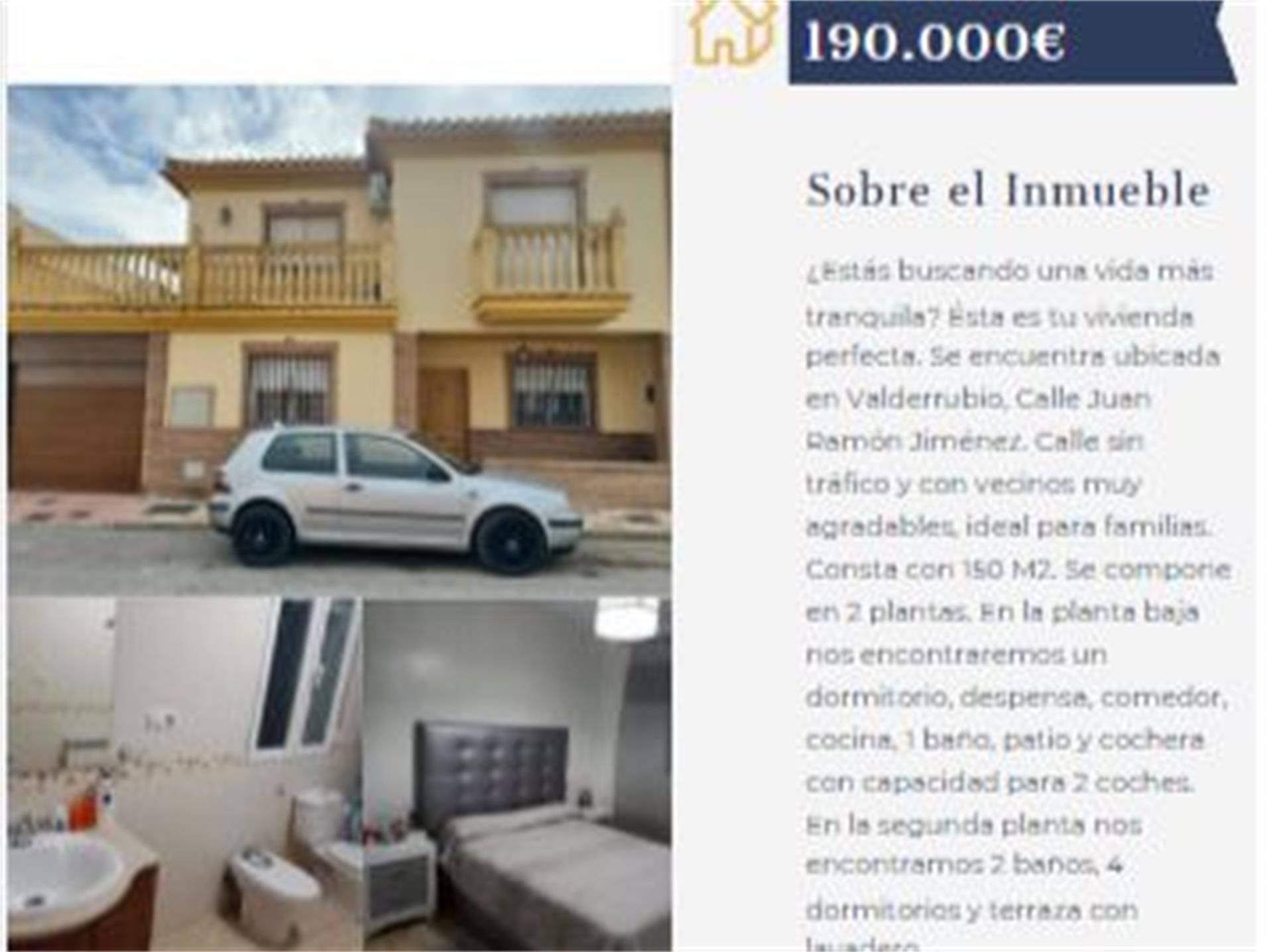 Vista exterior de Casa adosada en venda en Valderrubio amb Aire condicionat, Calefacció i Terrassa