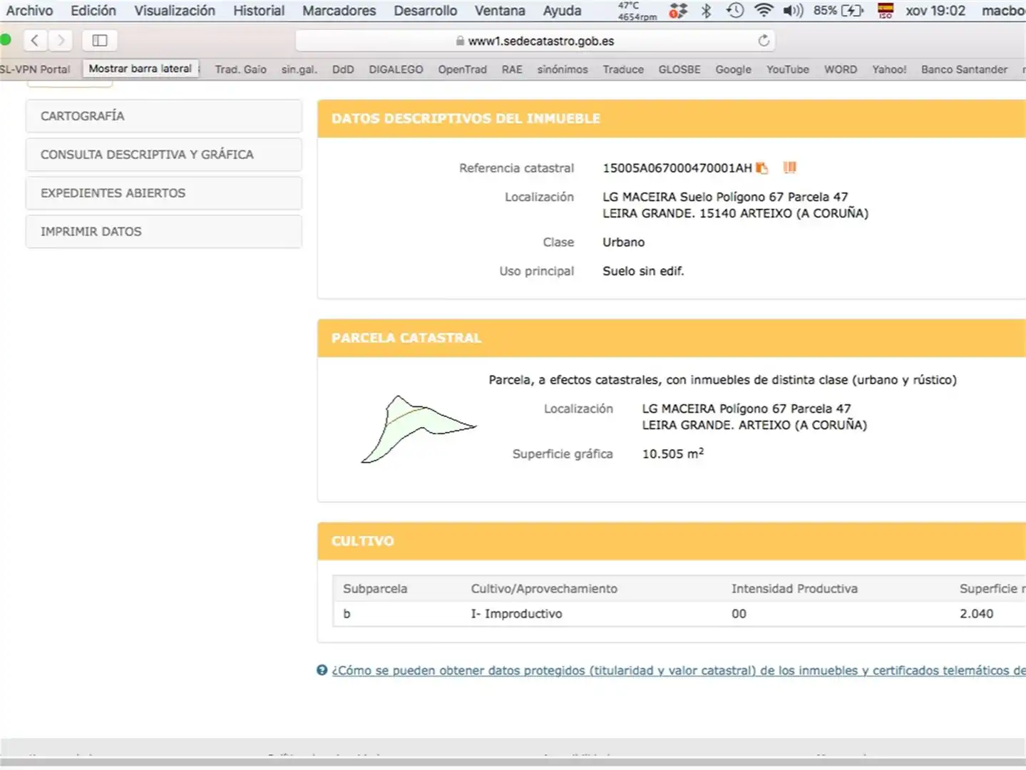 Bebaubares Gelände zum Verkauf in Rúa do Moucho, Pastoriza Außenansicht von Bebaubares Gelände zum Verkauf in Arteixo