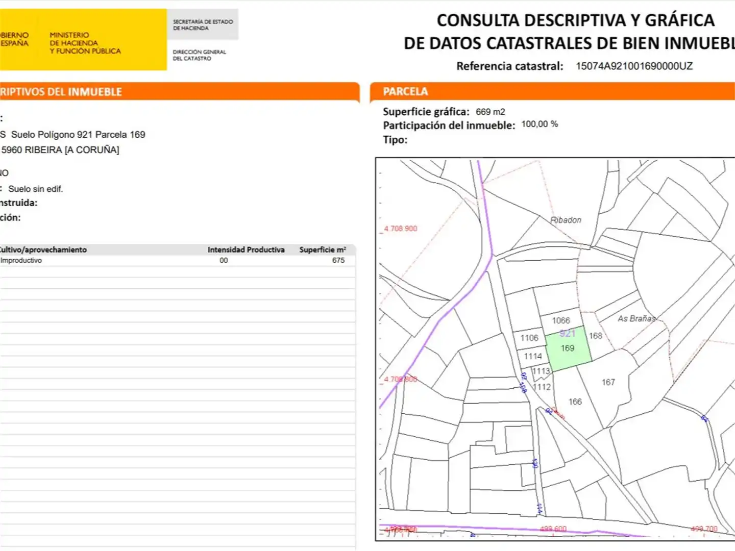 Land for sale in Castiñeiras Exterior view of Land for sale in Ribeira