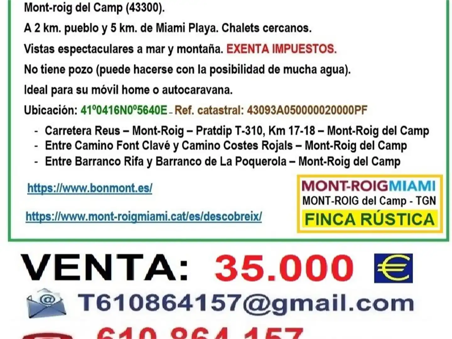 Terreno en venta en AP-7, El Casalot Terreno en venta en Mont-roig del Camp