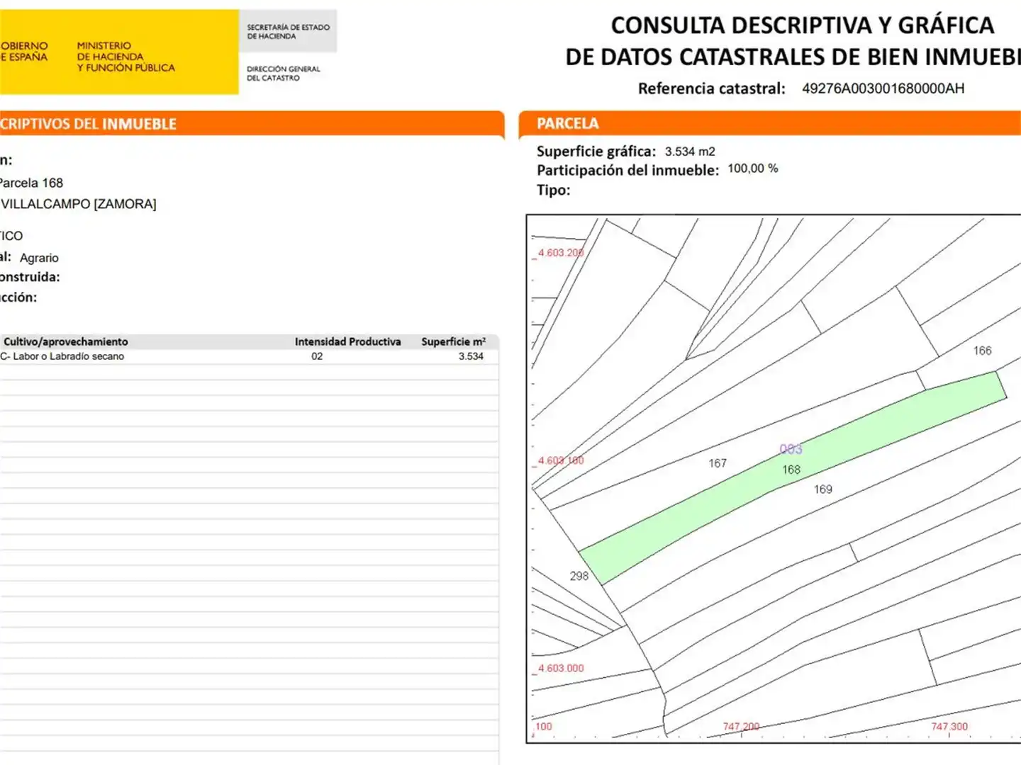 Jardín de Terreno en venta en Villalcampo